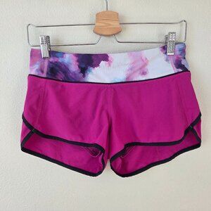 Lululemon Run Speed Shorts Size 4 Raspberry Blooming Pixie 2.5 Inch Inseam Pink